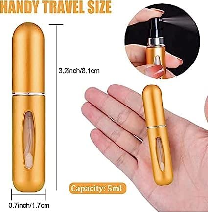 Drawbridge Eagle Enterprise Portable Mini Refillable Perfume Atomizer - 5ml Travel Size Spray Bottle for Perfume & Essential Oils - Leak Proof Scent Pump Case for Purse, Gym Bag & Travel Accessories