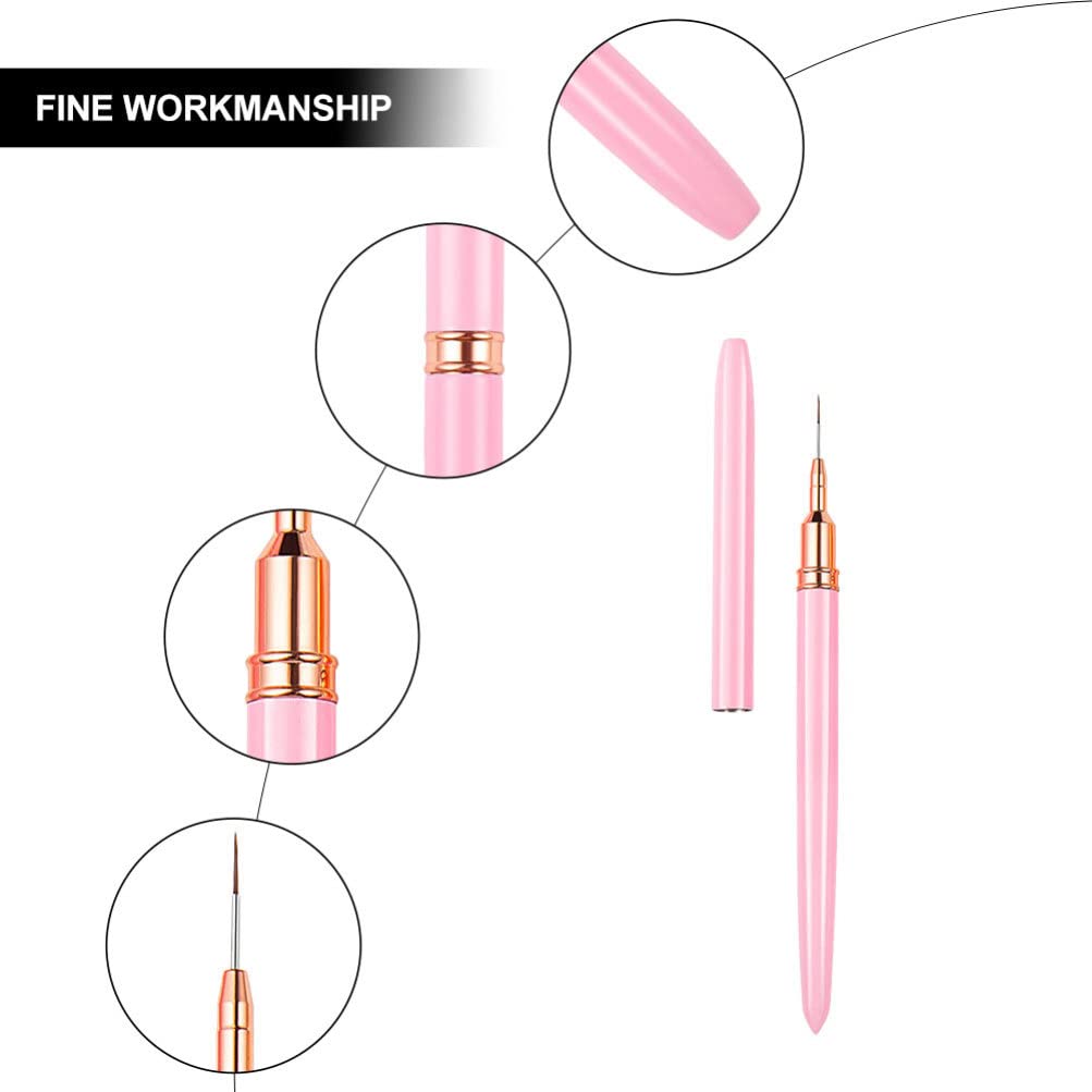 FOMIYES Dotting Nail Art Brush Set - Professional Fine Tip Nail Drawing Pen & 3D Gel Carved Fiber Wool Brush for Nail Painting, Gel Polish & DIY Nail Designs - Perfect for Salon, Home Manicure & Nail Art Enthusiasts