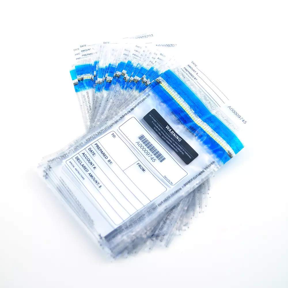 Tamper-Evident Clear Deposit Bags 6x9 Inches (300 Pack) - Security Bank Deposit Envelopes for Cash, Checks & Valuables - Ideal for Banks, Retail Stores & Small Businesses