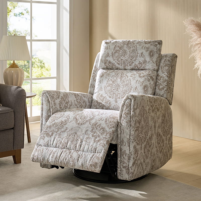 Alois Swivel Rocker Recliner Chair with Adjustable Headrest - Comfortable Living Room Furniture for Relaxing, Reading & Watching TV