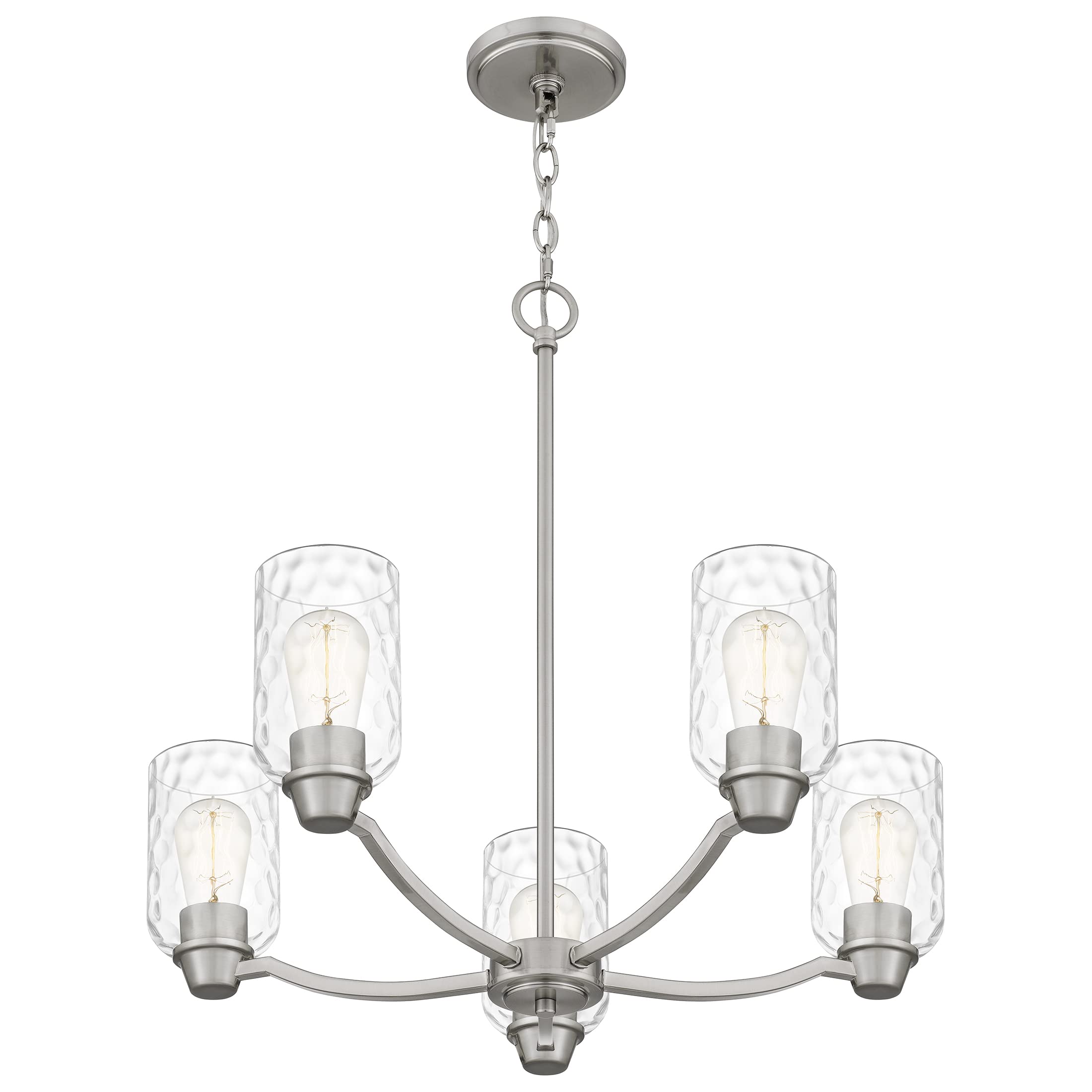 Quoizel ACA5024BN 5-Light Acacia Transitional Clear Water Glass Chandelier - 24