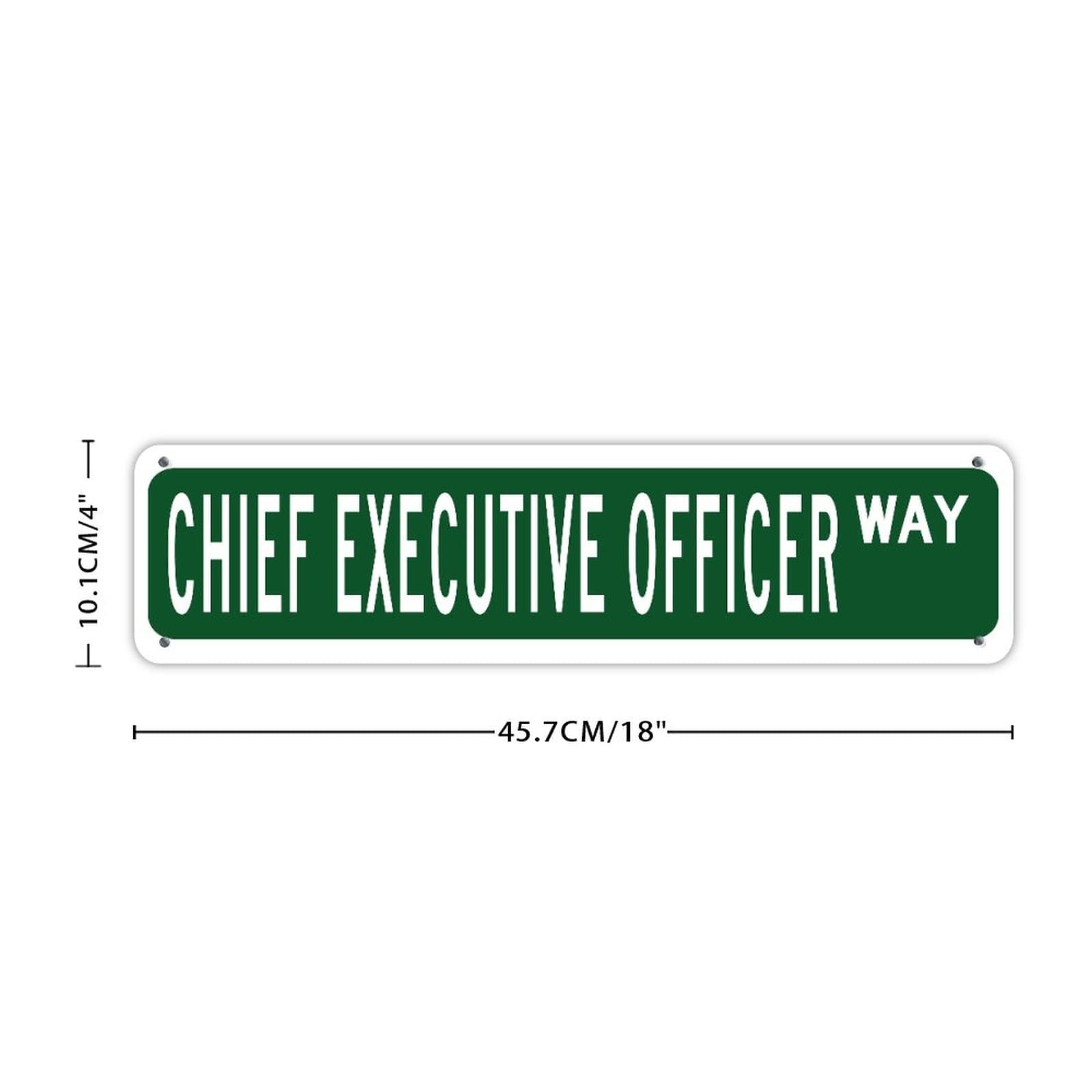Funny Green Chief Executive Officer Office Career Sign - Custom UV Printed Aluminum Street, Garden, Yard Decor - Fade Resistant for Office, Bedroom, Bathroom, Garage & Wedding - 4x18 Inches - Perfect for Home, Office & Outdoor Spaces
