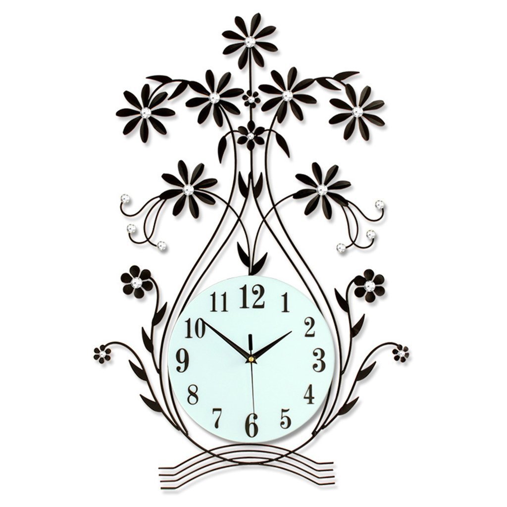 Vintage Iron Vase Wall Clock - Silent Non-Ticking Decorative Wall Clock for Living Room, Bedroom & Office | Antique Style Home Decor Gift Idea