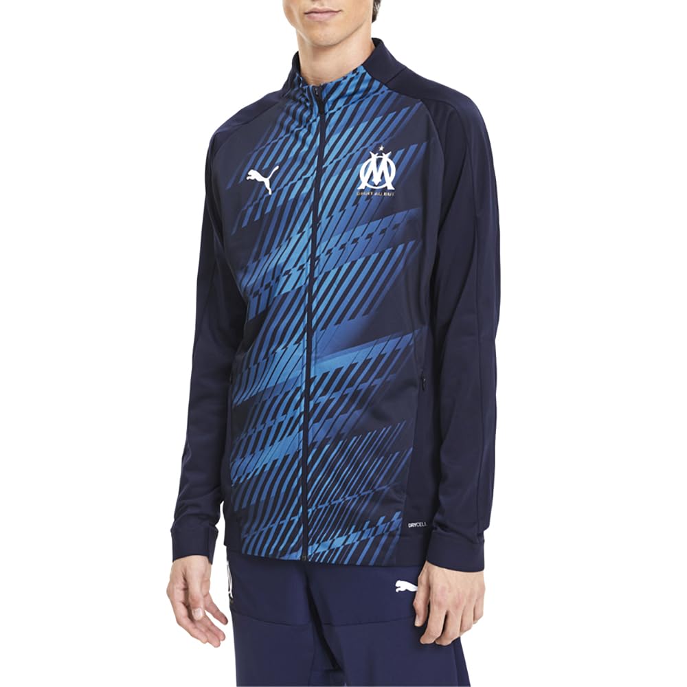 PUMA Men's Olympique De Marseille Stadium Jacket - Lightweight Windbreaker for Soccer Fans - Perfect for Match Days, Training & Outdoor Sports