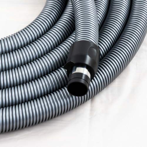 Central Vacuum Cleaner Hose with On/Off Switch - 7.5m Heavy-Duty Suction Hose with Ergonomic Handle - 37mm & 32mm Accessory Connections - Ideal for Whole-House Cleaning & Hard-to-Reach Areas