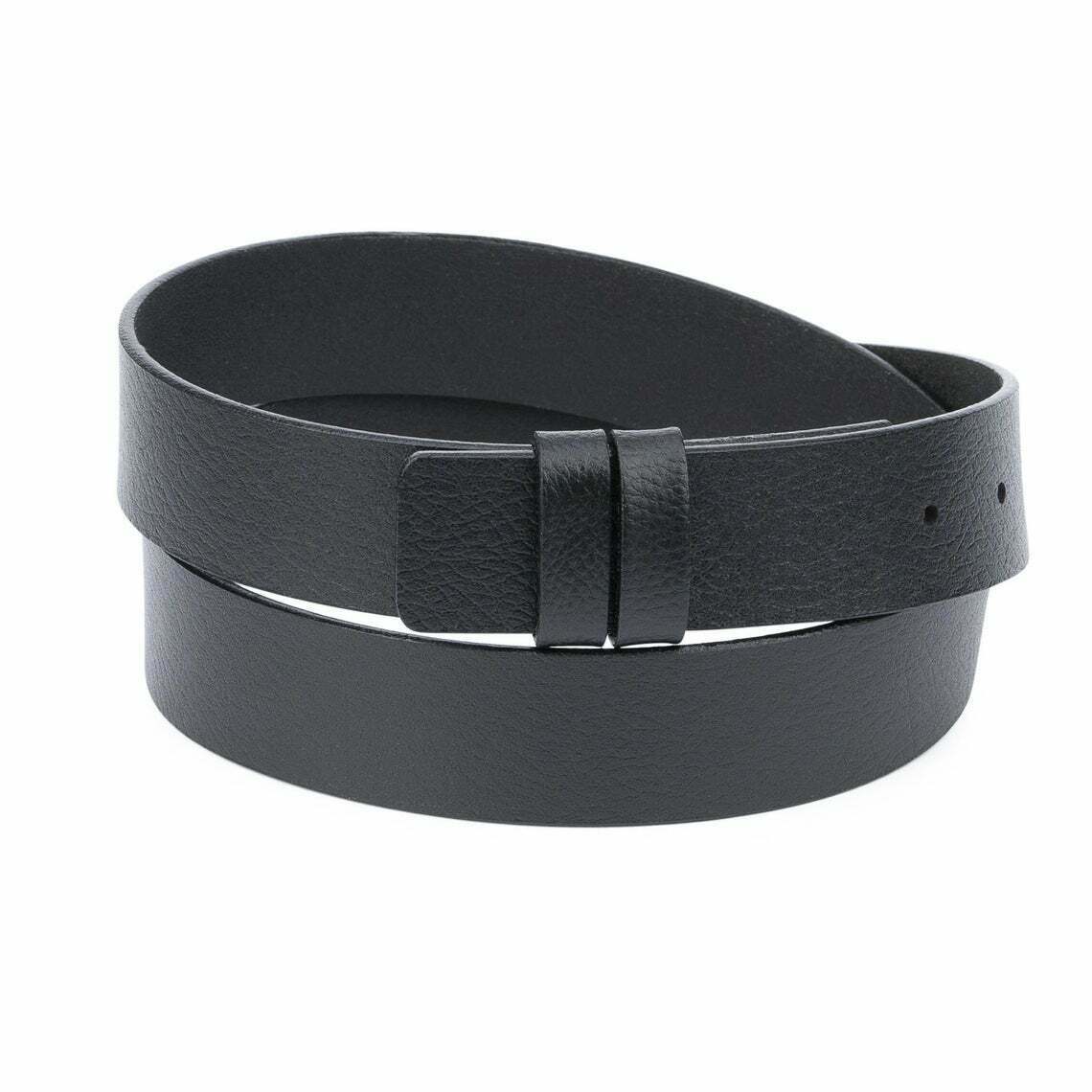 Ferragamo Men's Genuine Leather Belt - 35mm Black Buckleless Strap Replacement for Dress Pants & Formal Wear | Premium Italian Leather Accessory