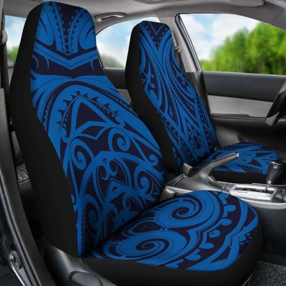 Premium Blue Tribal Polynesian Car Seat Covers - Universal Fit for Cars, Trucks & SUVs - Stylish & Durable Protection for Home, Travel & Outdoor Adventures