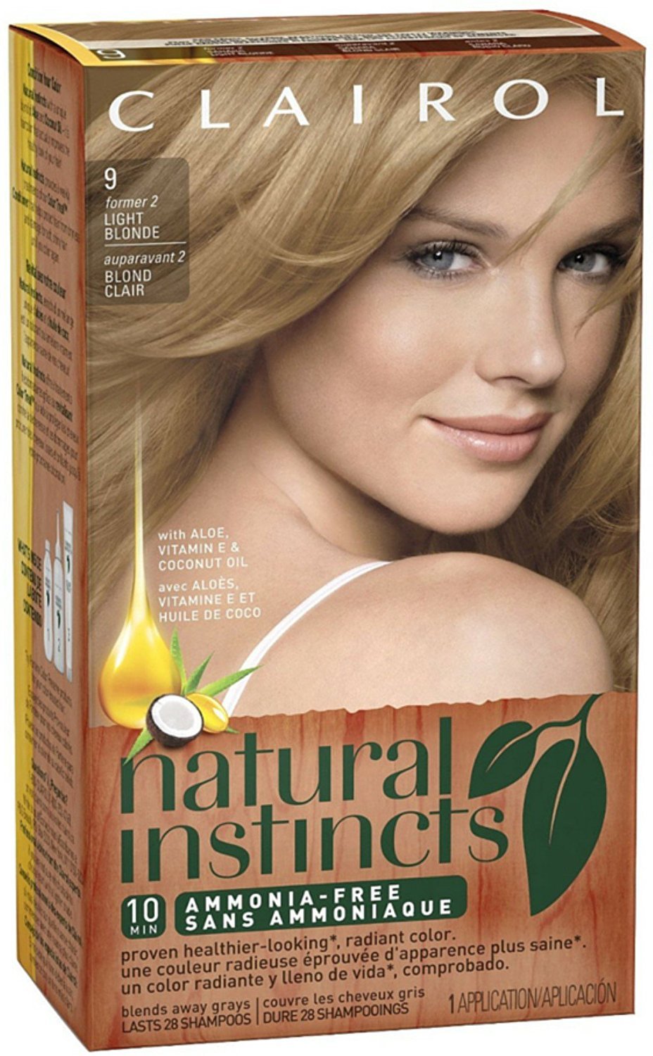 Natural Instincts Non-Permanent Hair Color, 09 Light Blonde - Pack of 10 | Ammonia-Free & Gentle Formula for At-Home Hair Coloring & Touch-Ups