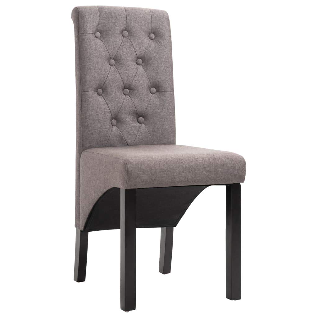 SKM Modern Dining Chairs Set of 2 - Taupe Fabric Upholstered Comfortable Kitchen Chairs for Dining Room, Breakfast Nook, and Small Spaces - Model 9242