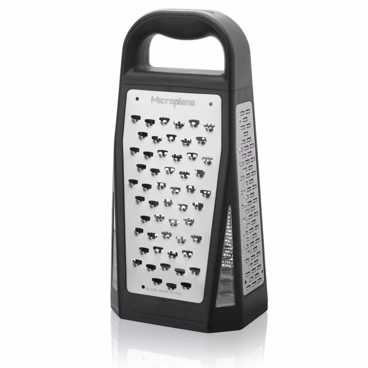 Premium Microplane Elite 5-Blade 4-Sided Box Grater - Stainless Steel Cheese, Zester & Vegetable Shredder for Kitchen, Baking & Meal Prep