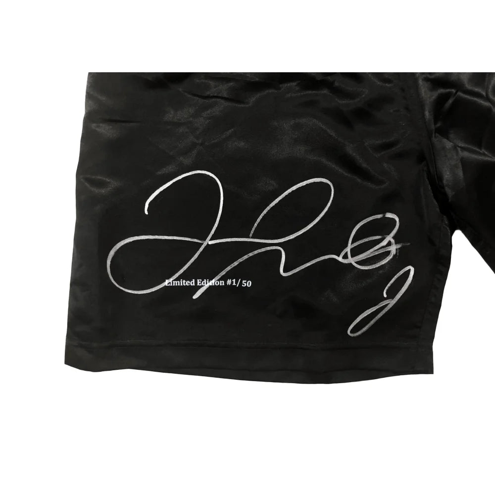 Floyd Mayweather Jr Signed Limited Edition Boxing Trunks #D 1/50 - Authentic Autograph with JSA COA & Career Stats - Perfect for Boxing Memorabilia Collectors and Sports Fans Display