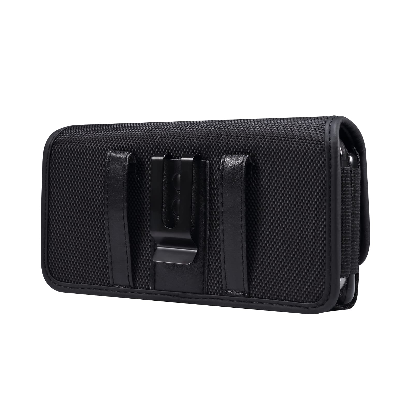 Dual Nylon Phone Case Pouch with Belt Clip & Loop Holster for iPhone 15/14 Pro Max, Samsung Galaxy S23 Ultra/S22+/S23 FE/S20 FE/Note 20 Ultra/A53/A54, Google Pixel 6, OnePlus 11 - Perfect for Outdoor Activities, Work & Travel