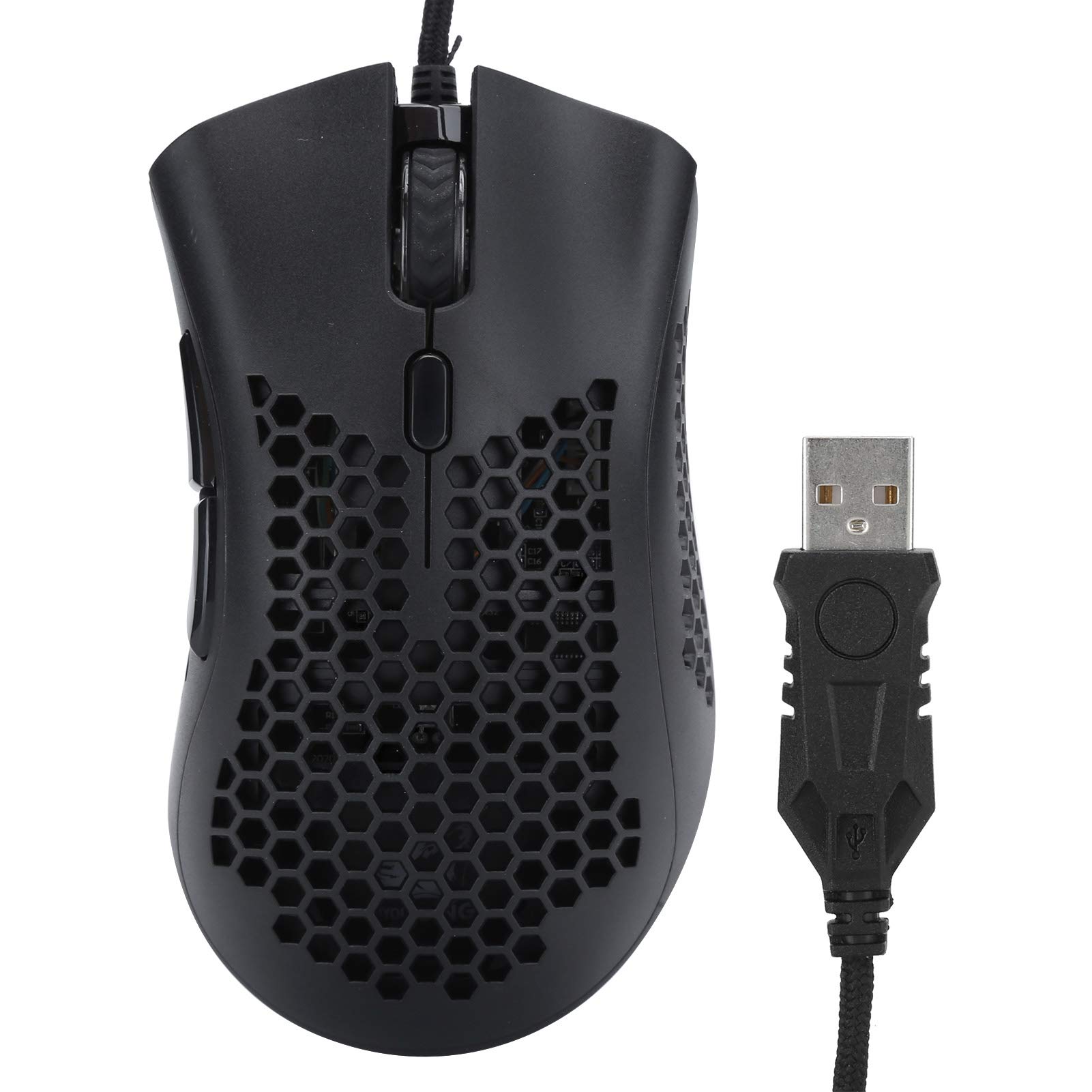 Ergonomic USB Wired Gaming Mouse - 7 Programmable Buttons, 12000 DPI, RGB Lighting, Hollow Shell Design for PC Gamers & Office Work | Perfect for FPS Games, Graphic Design & Long Computer Sessions