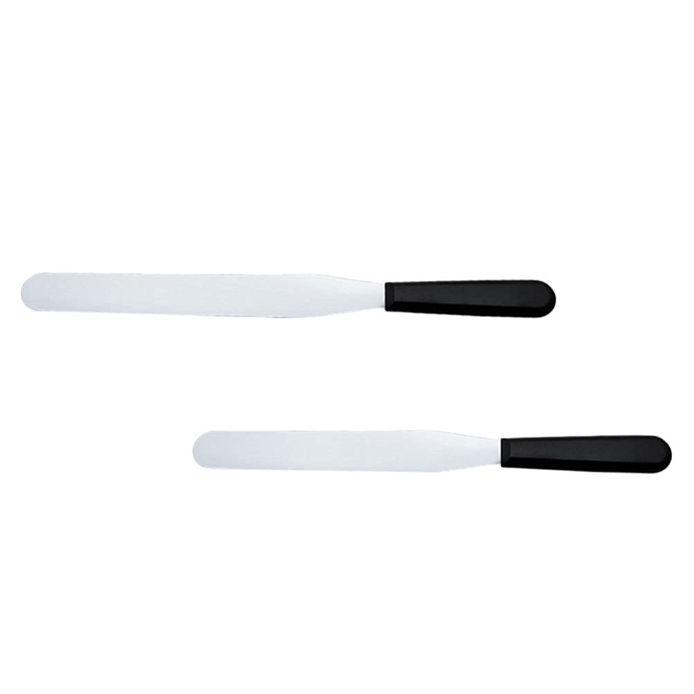 2-Pack Plastic Handle Cream Spatulas - Cake Butter Spreaders & Scrapers for Baking, Frosting, and Kitchen Decorating | Essential Baking Tools for Cakes, Cupcakes, and Pastries