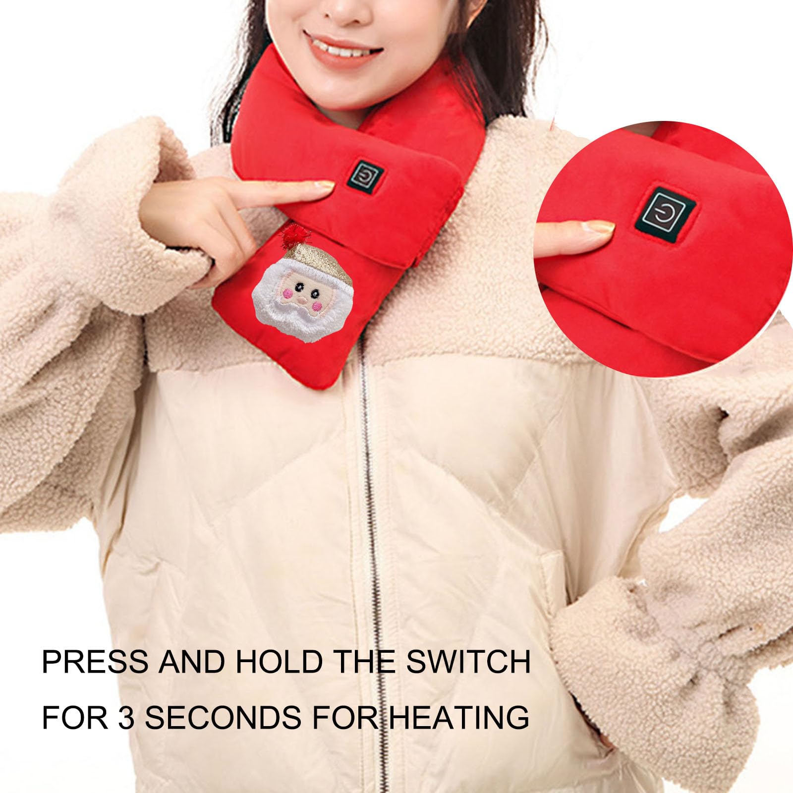 Oelaio Prime of The Day Deals - USB Heated Scarf for Neck & Shoulder Warmth - Winter Cold Protection for Men & Women - Perfect for Outdoor Activities, Commuting & Christmas Gifts
