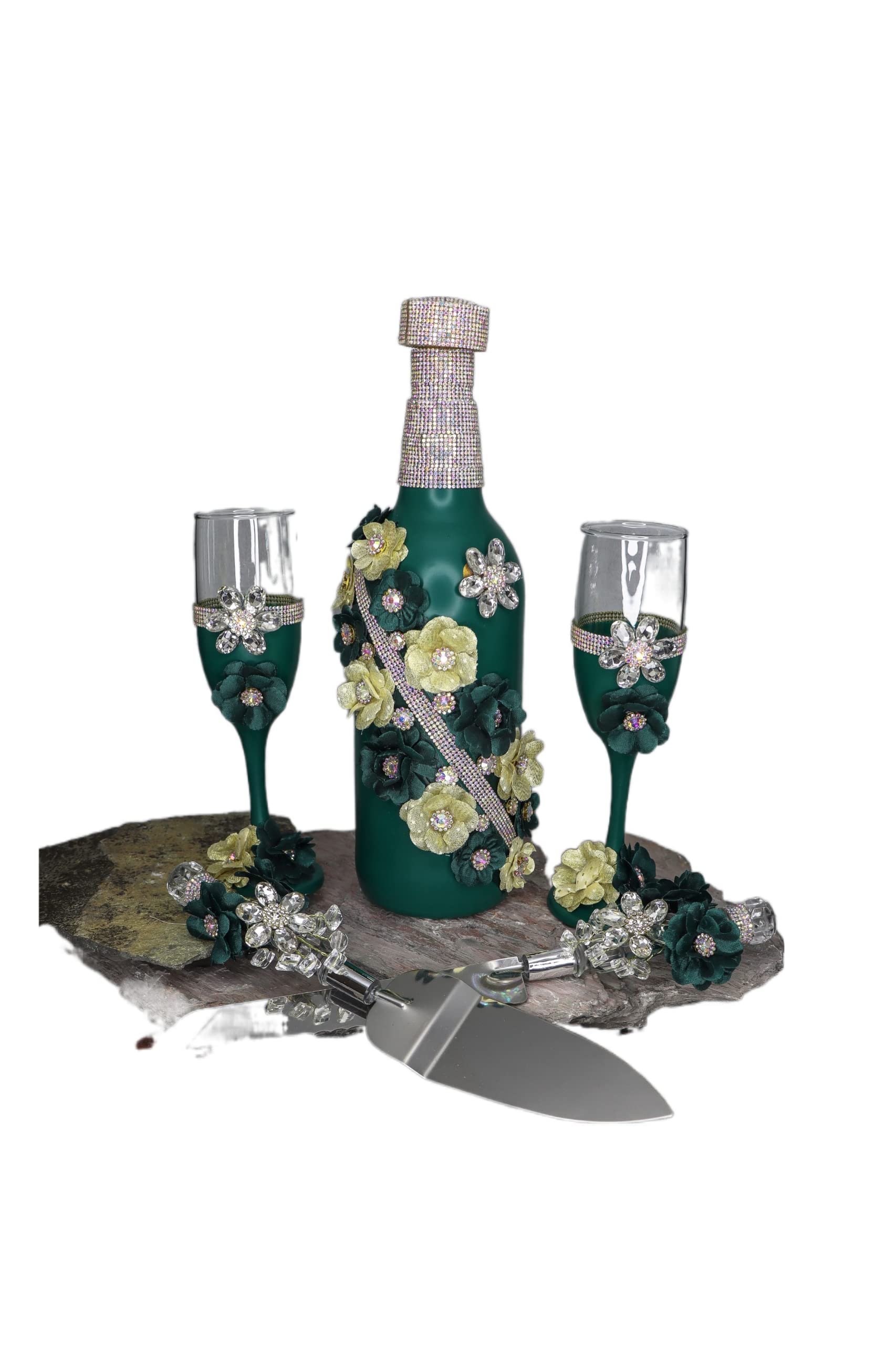Elegant Royal Blue & Gold Champagne Glasses Set for Quinceañera, Sweet 16, Weddings & Special Celebrations - Perfect for Toasting & Party Decor