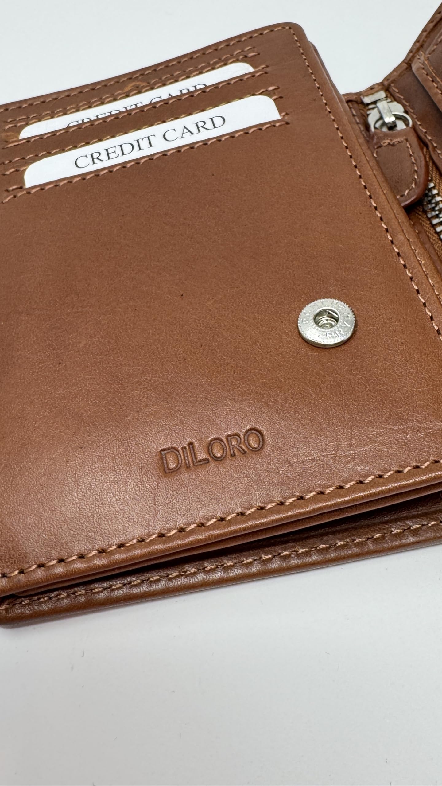 Men's RFID Blocking Genuine Full Grain Leather Bifold Wallet with Flip ID Window & Secure Zipper Compartment - Extra Large Capacity (Bugatti Tan) | Perfect for Travel, Business & Everyday Use