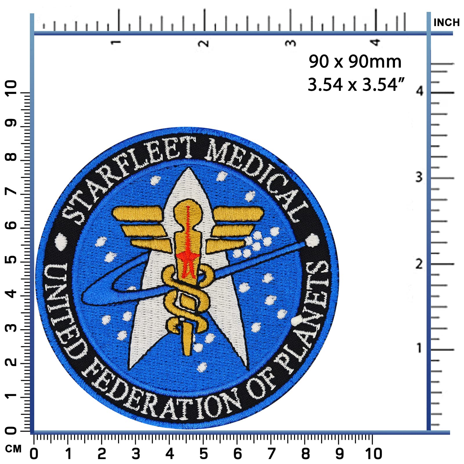 Star Trek Starfleet Medical United Federation of Planets Embroidered Iron-On Patch for Cosplay, Costumes & DIY Projects - Perfect for Jackets, Bags & Uniforms