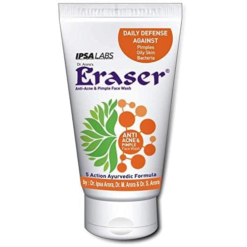 Eraser Anti Acne & Pimple Ayurvedic Face Wash (60ml) - Natural Ayurvedic Cleanser for Oily & Acne-Prone Skin - Perfect for Daily Skincare Routine & Teenage Acne Treatment