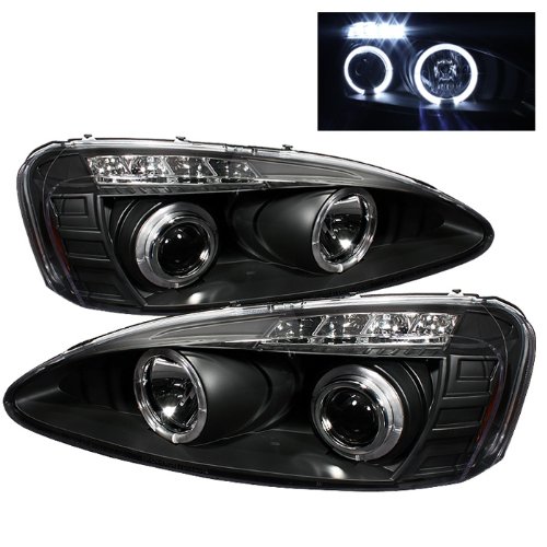 xtune LED Halo Headlights for 2004-2008 Pontiac Grand Prix - Black/Clear Lens - High Visibility Night Driving & Custom Style Upgrade