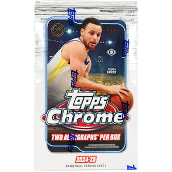 2024-2025 Topps Chrome Basketball Hobby Box - 24 Packs with Autograph & Memorabilia Cards - Collectible NBA Trading Cards for Fans & Investors - Perfect for Card Shows, Gifts, and Sports Collections