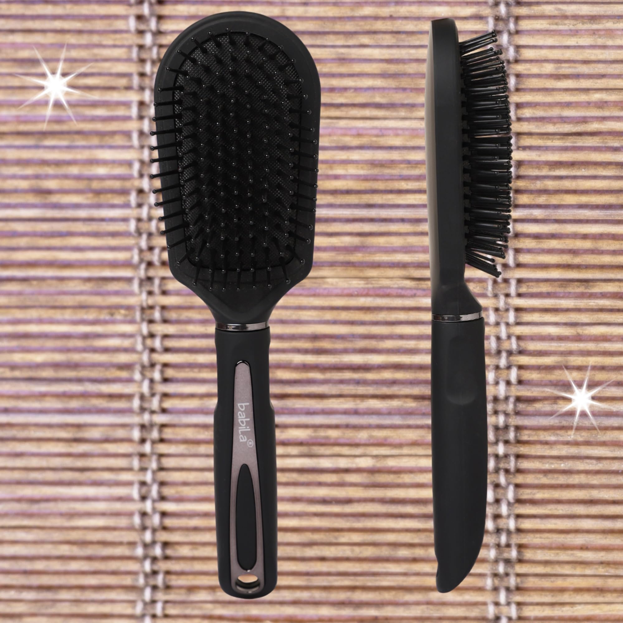 Babila Soft Cushion Hair Brush for Detangling & Styling - Gentle Scalp Massage for Daily Hair Care at Home & Salon
