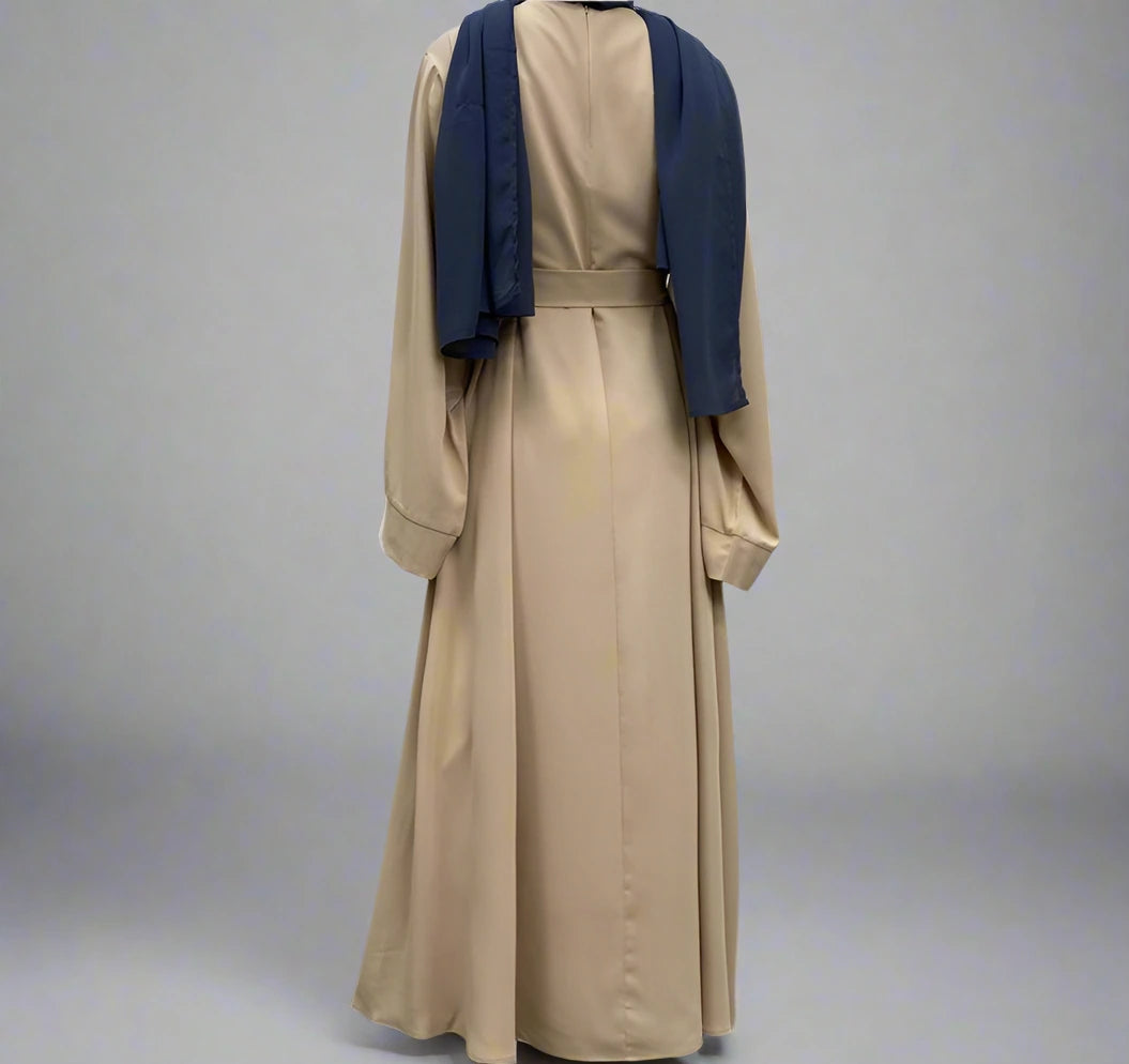 14 Color Options Nida Solid Color Abaya Dress for Middle Eastern Arab Women - Modest Islamic Clothing for Prayer, Daily Wear & Special Occasions