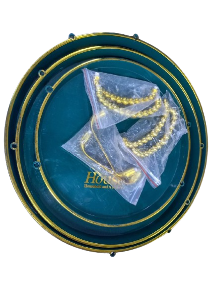 Elegant Set of 3 Gold Handle Serving Trays - Perfect for Entertaining, Brunch, and Home Decor