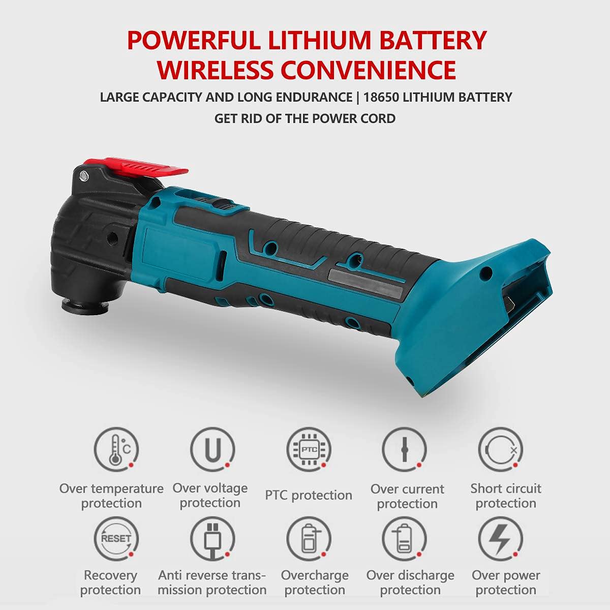 18V Cordless Oscillating Multi-Tool with Electric Trimmer & Saw - Rechargeable Woodworking Tool for Home DIY Projects | Perfect for Cutting, Sanding, Scraping & Grinding Wood, Metal & Plastic