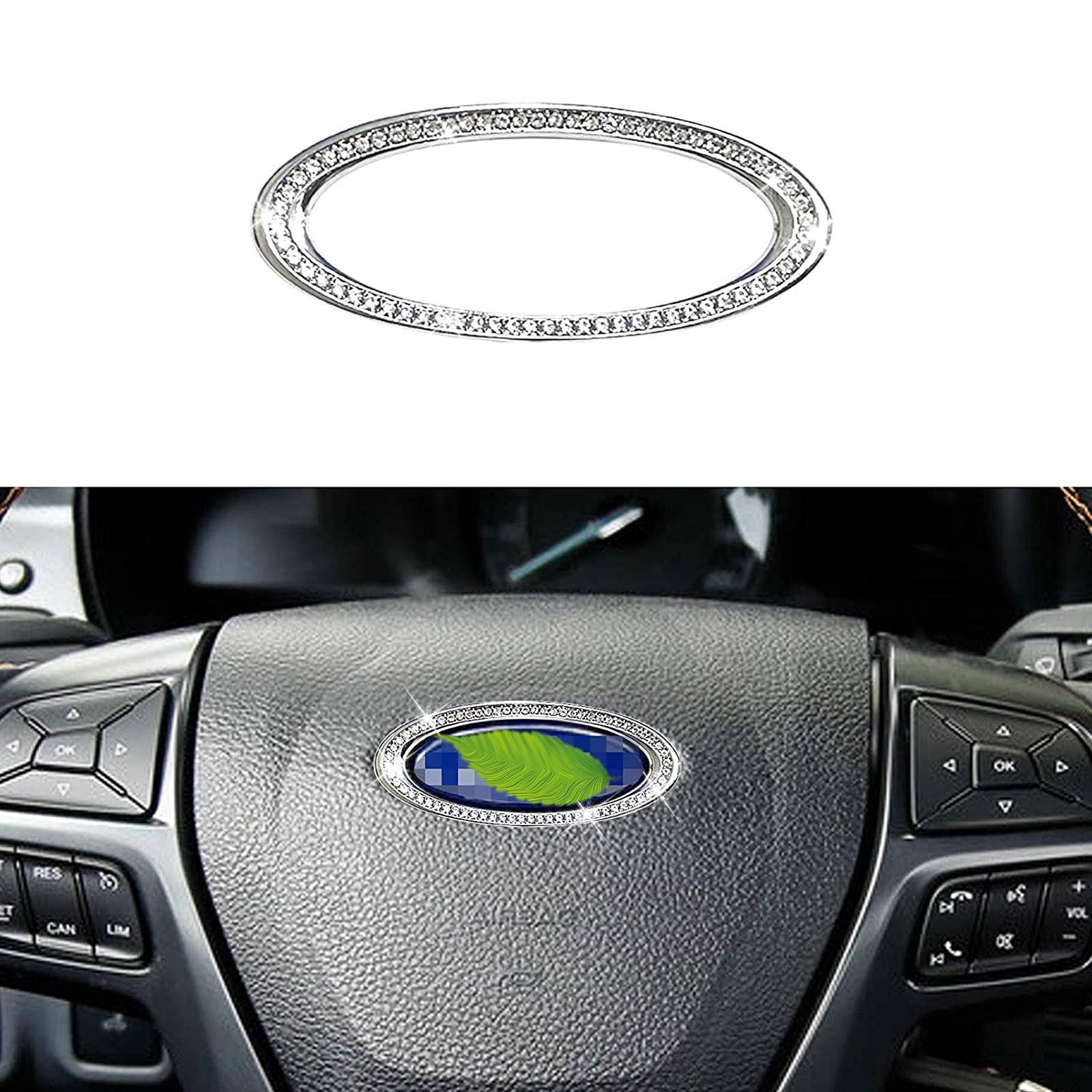 Ford Steering Wheel Logo Caps for Edge/Fusion 2012-2021 - Car Decoration Accessories for DIY Upgrade