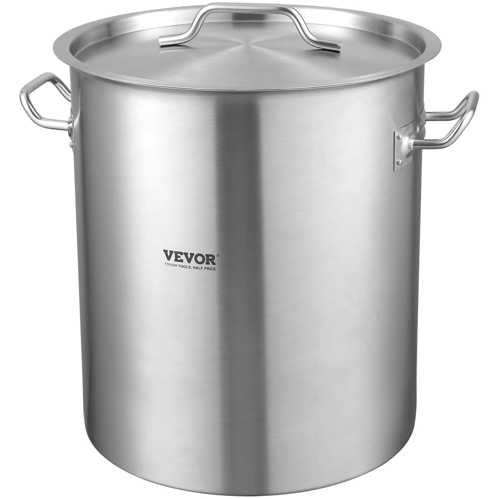 VEVOR 42 Quart Stainless Steel Stock Pot with Strainer, Lid & Handle - Heavy Duty Commercial Grade Cooking Pot for Restaurants, Catering & Large Group Events - Perfect for Soups, Stews & Pasta (Silver, Sanding Finish)