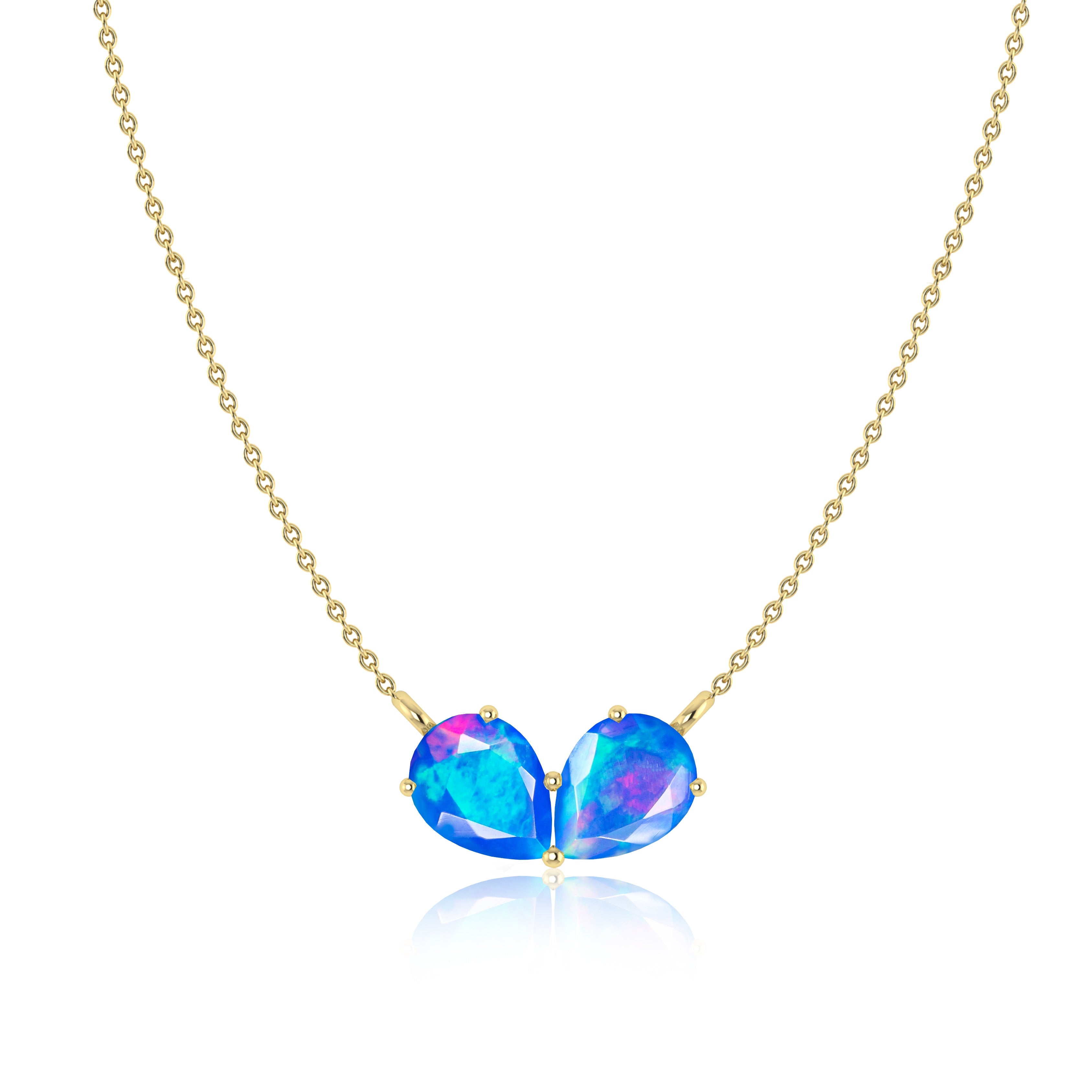 White Pear Opal Gemstone Pendant Necklace for Women - Elegant Jewelry Gift for Birthday, Anniversary & Special Occasions