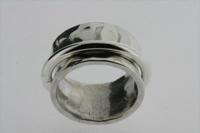 Sterling Silver Concave Battered Band Ring - Edgy & Unique Jewelry for Men & Women - Perfect for Everyday Wear, Gifts & Alternative Fashion