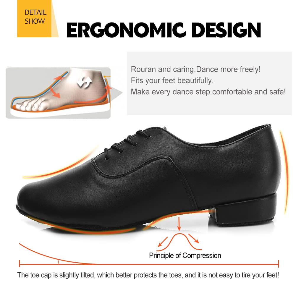 Professional Men's Latin Dance Shoes for Ballroom, Tango & Waltz - Premium Standard Modern Performance Dancing Shoes for Men | Perfect for Competitions, Performances & Social Dancing