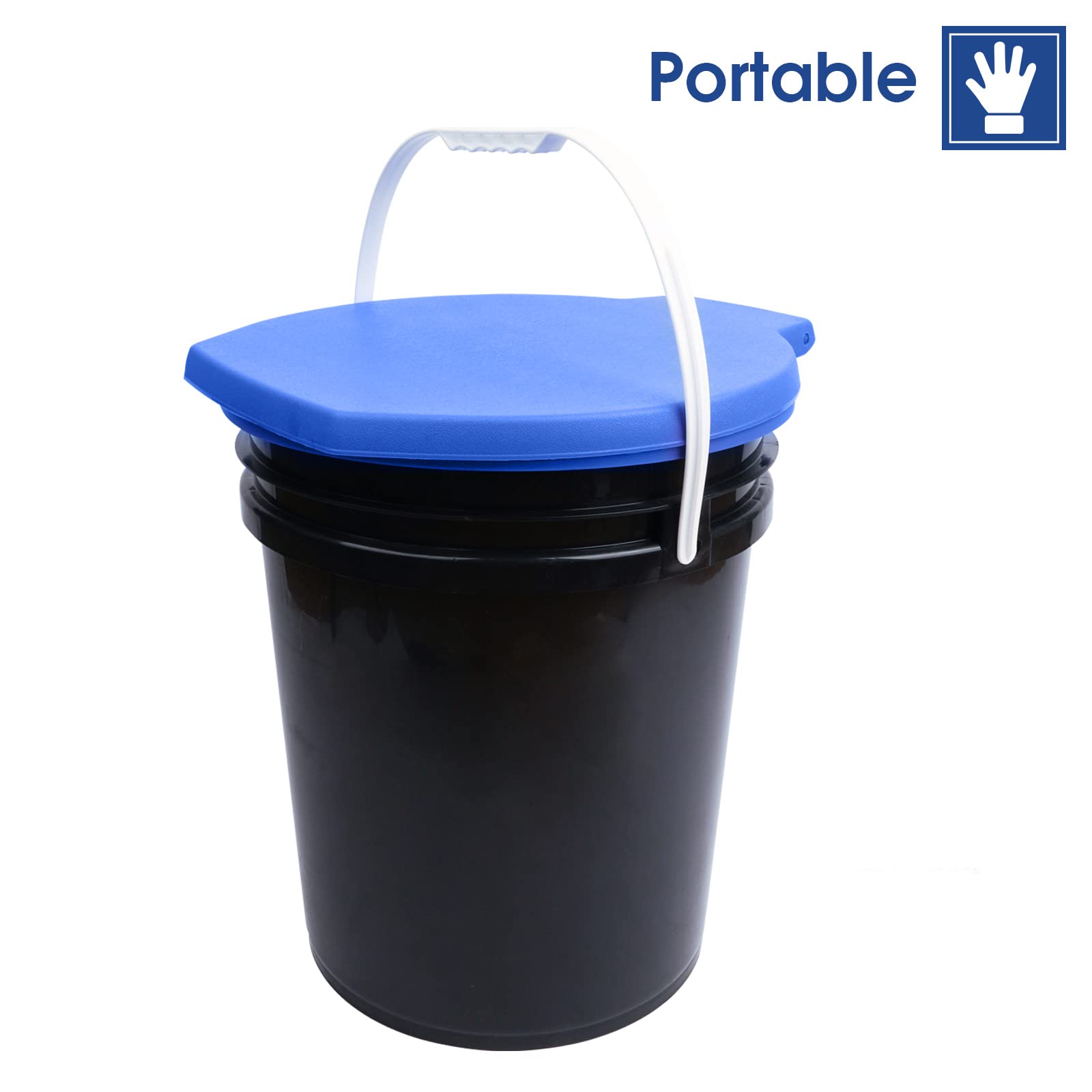 Portable 5 Gallon Bucket Toilet Seat - Snap-On Luggable Loo Cover for Emergency, Camping & Outdoor Use - Fits Adults & Kids - Perfect for RV Trips, Hiking & Disaster Preparedness