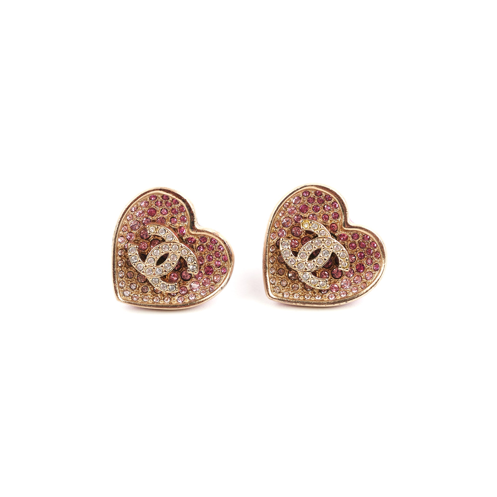 Chanel Pink Heart Logo Earrings - Luxury Custom Jewelry for Women, Perfect for Valentine's Day Gifts & Romantic Date Nights