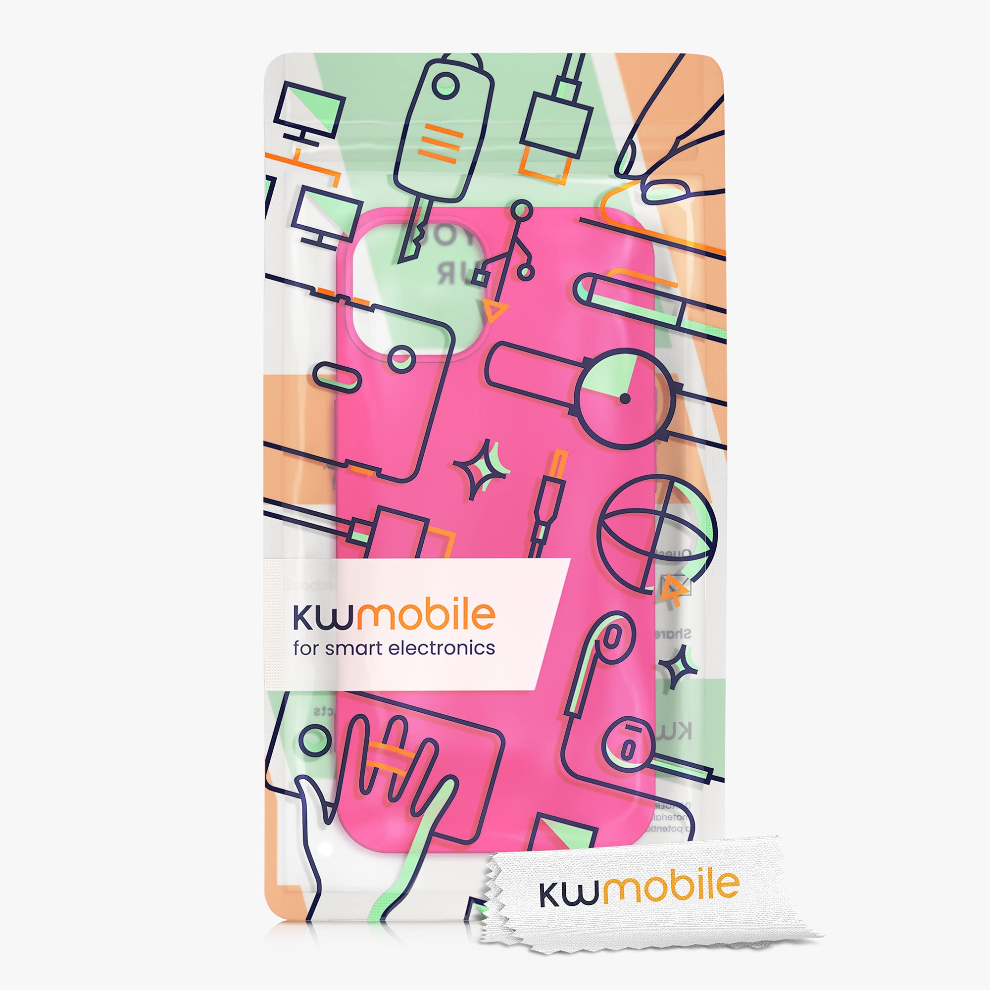kwmobile Slim Protective TPU Silicone Case for Apple iPhone 13 - Shockproof Phone Cover in Neon Pink | Perfect for Everyday Use, Work & Outdoor Activities
