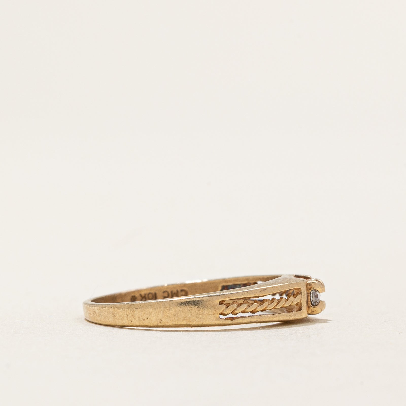 0.047ct Single Stone Diamond Band Ring - Size 6.25 | Elegant & Minimalist Wedding Band for Women | Perfect for Engagement, Anniversary & Everyday Wear
