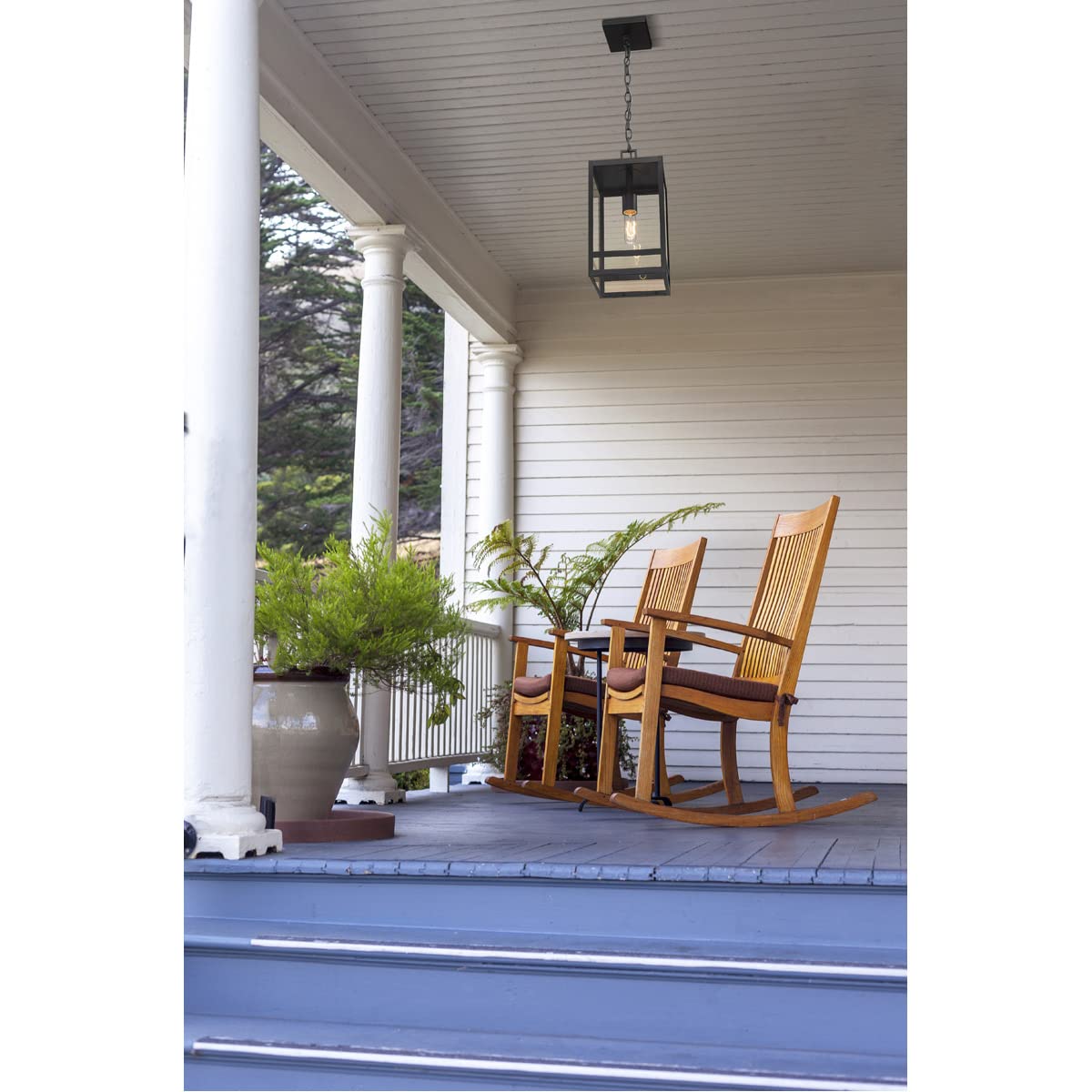 Z-Lite 596CHM-BK Nuri Outdoor Ceiling Light Fixture - 1-Light 100W Black Weatherproof LED - Perfect for Patio, Porch, and Garden Lighting