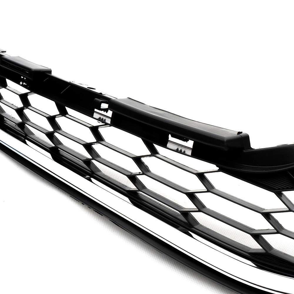 Chrome Mesh Front Upper & Lower Bumper Hood Grille for 2010-2011 Honda CR-V - 2 Piece Set | Perfect for Car Customization & Off-Road Style Upgrades