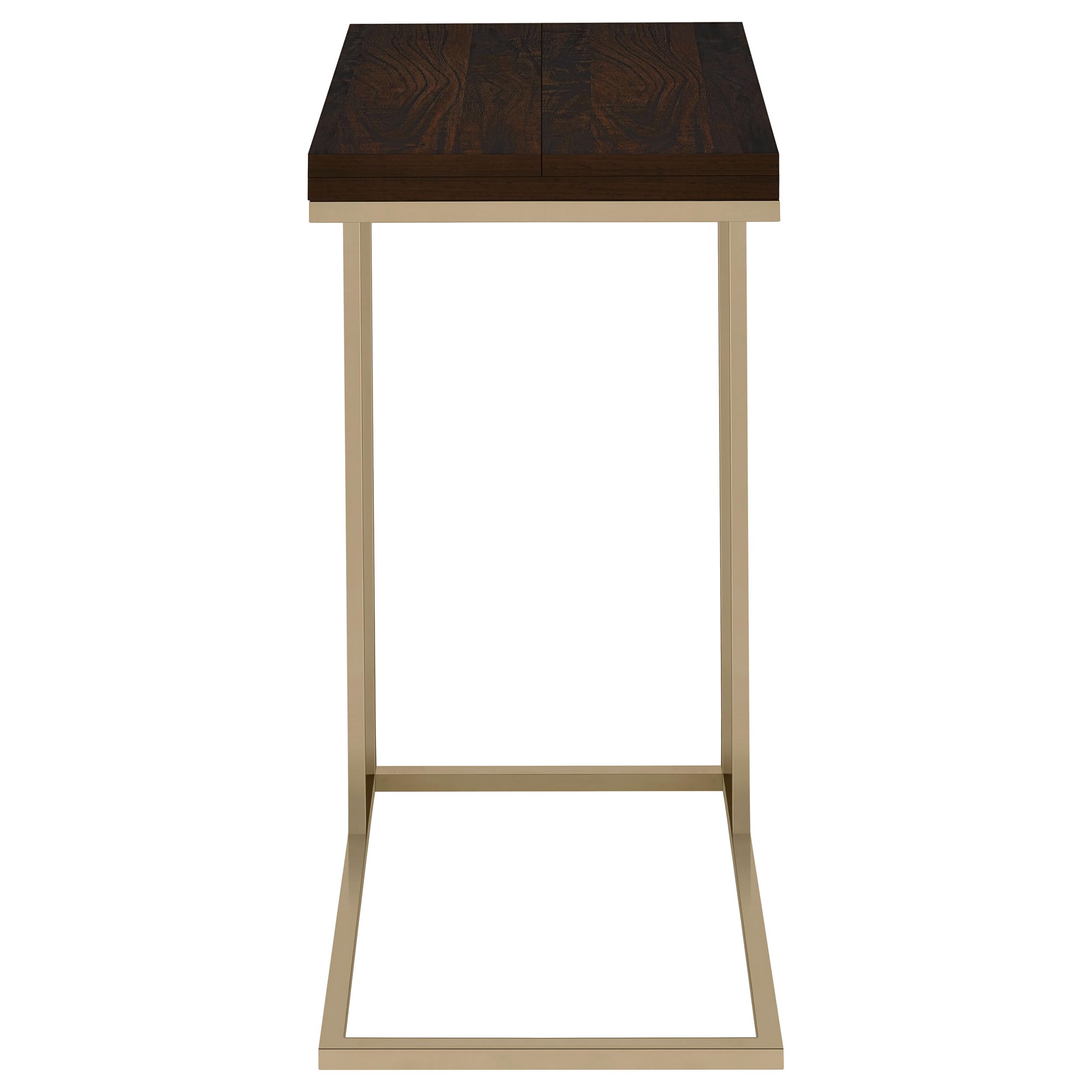 Expandable Rotating Top Snack Table - Coaster Home Furnishings Chestnut End Table for Living Room, Bedroom & Small Spaces