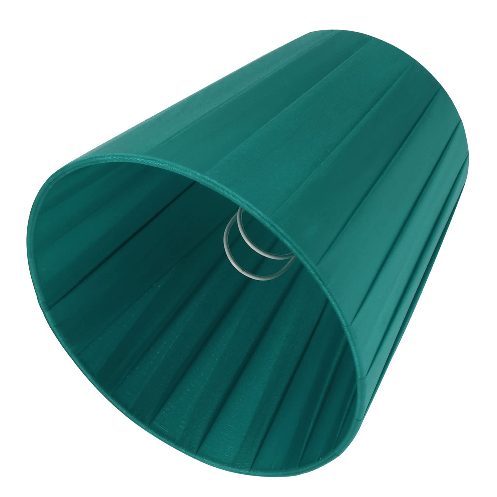 White Clip-On Barrel Lamp Shade - Dark Green Cloth Replacement Lamp Cover for Table Lamps | Perfect for Living Room, Bedroom & Office Lighting Decor