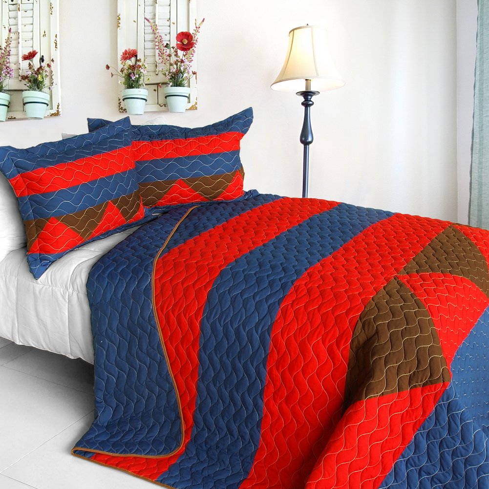 Love Westlife 3-Piece Vermicelli Quilted Patchwork Bedding Set - Full/Queen Size - Cozy & Stylish for Bedroom Decor