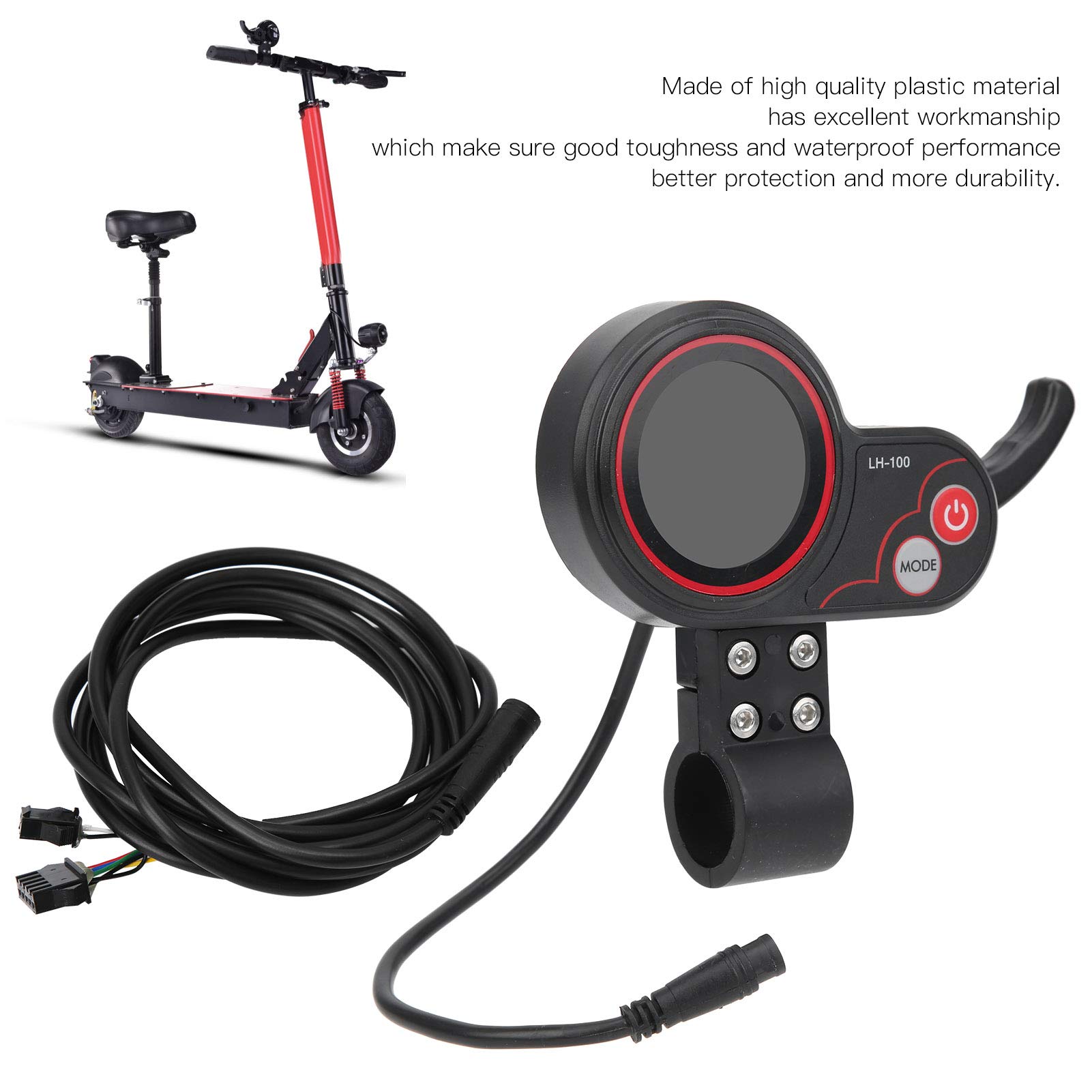 VGEBY Electric Thumb Throttle with LCD Speedometer - Durable Plastic Thumb Control for E-Bikes & Scooters - Perfect for Commuting, Off-Road Adventures & Urban Transportation