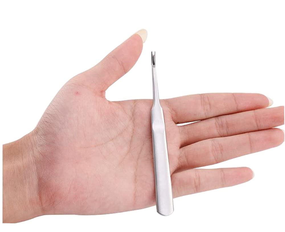 ZAUKY Professional Stainless Steel Cuticle Pusher & Nail Cleaner - 1PC Manicure Pedicure Tool for Dead Skin & Callus Removal - Durable Nail Art Accessories for Salon & Home Use - Perfect for Unisex Adults & DIY Nail Care