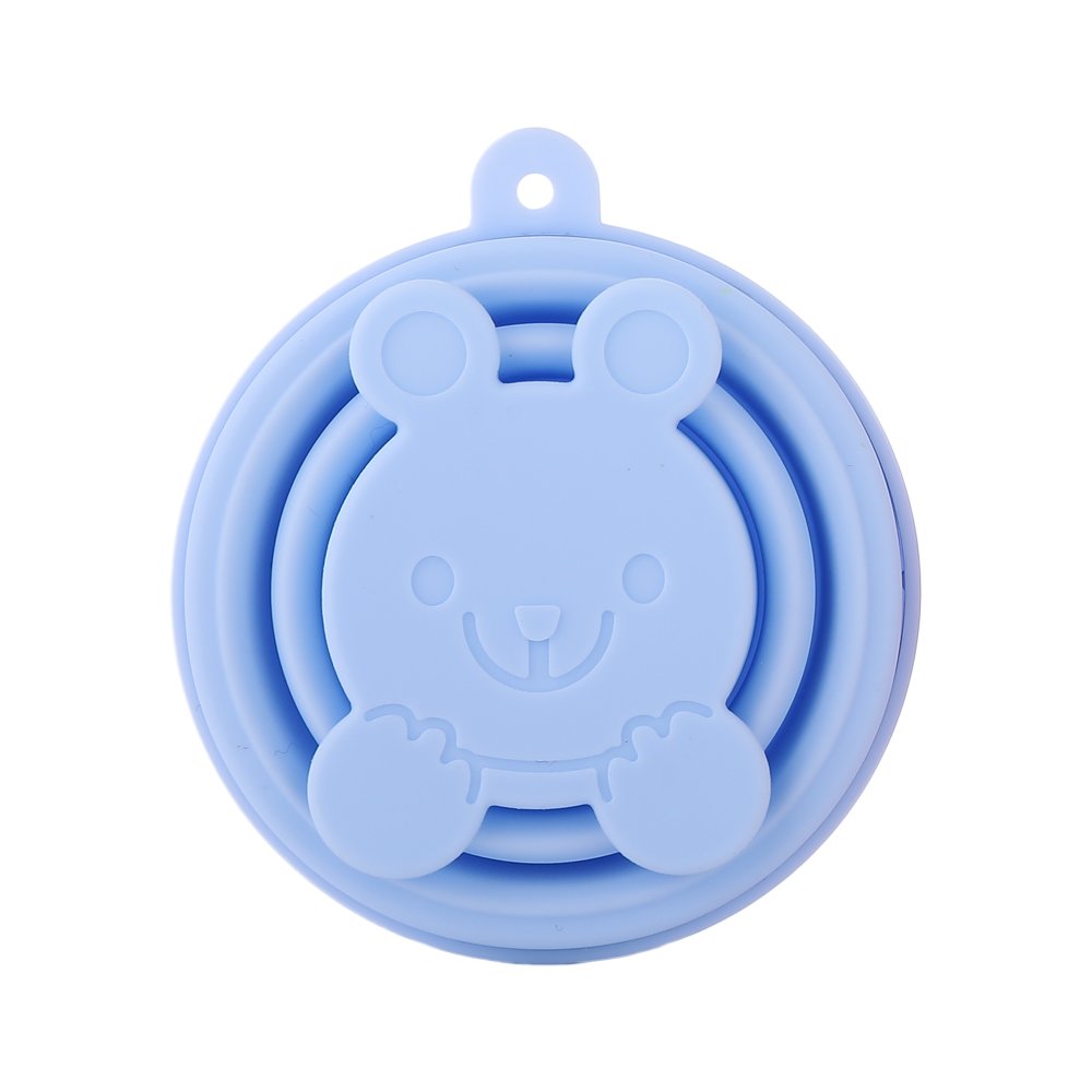 LUCKY CLOVER Foldable Silicone Menstrual Cup Sterilizer and Storage Case - Portable Travel-Friendly Design for Diva Cup & Menstrual Cups (Cute Blue) | Perfect for Home, Travel, and On-the-Go Hygiene