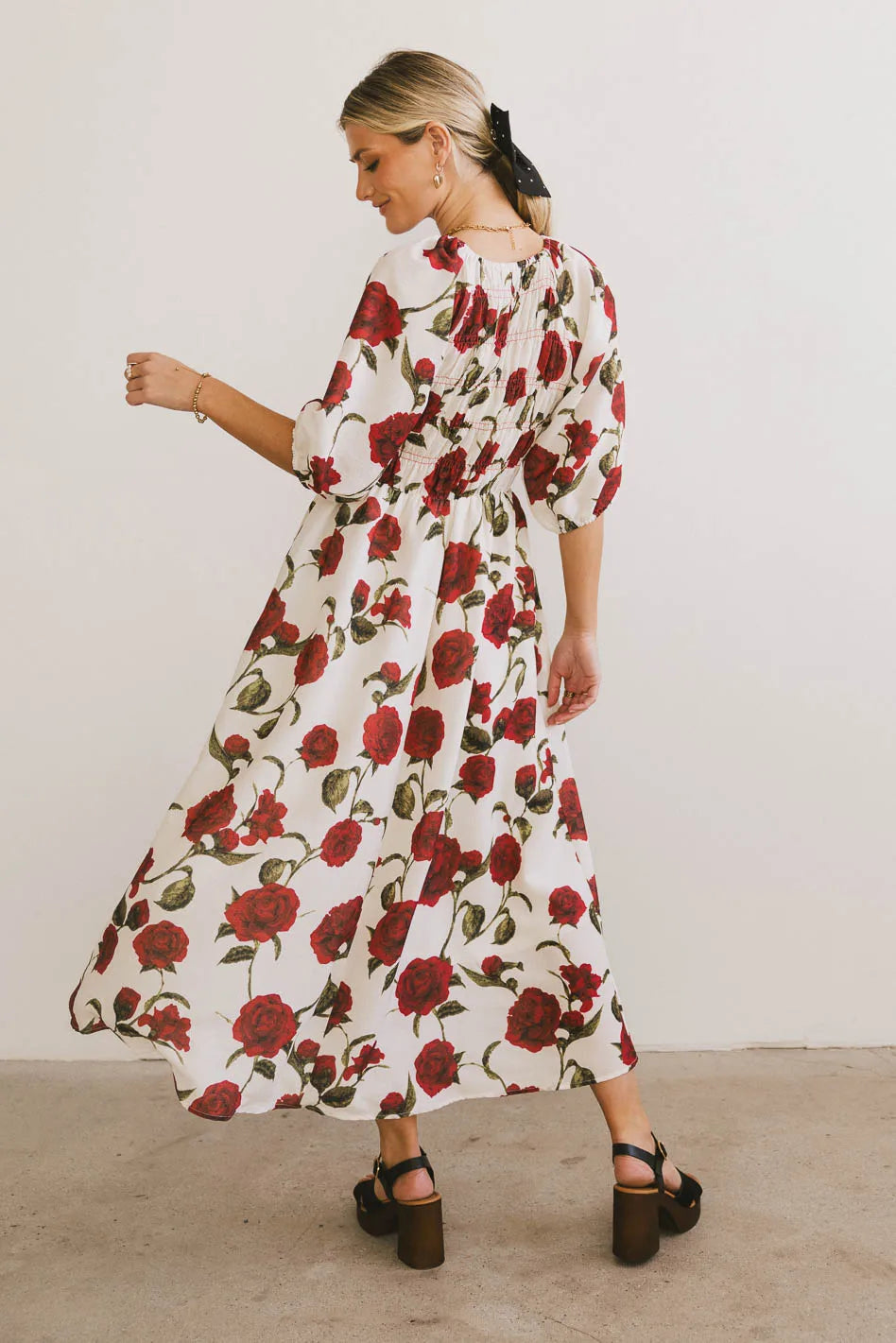 Stylish Marnie Smocked Midi Dress in Vibrant Red | Flattering Fit for Women | Perfect for Summer Parties, Weddings & Date Nights