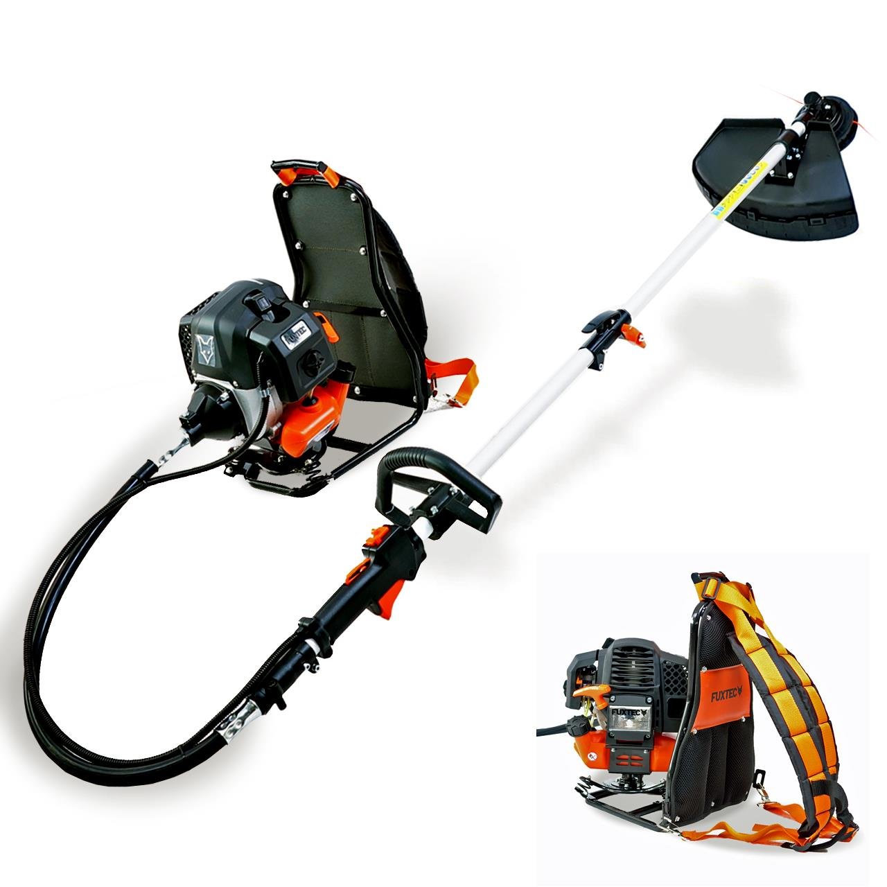 FUXTEC FX-MS152T 52cc 2-Stroke Gas-Powered Backpack Trimmer with 2-in-1 Multitool & Shoulder Harness - 3HP Lawn Edger, Brush Cutter, Weed Whacker for Professional Landscaping & Yard Maintenance