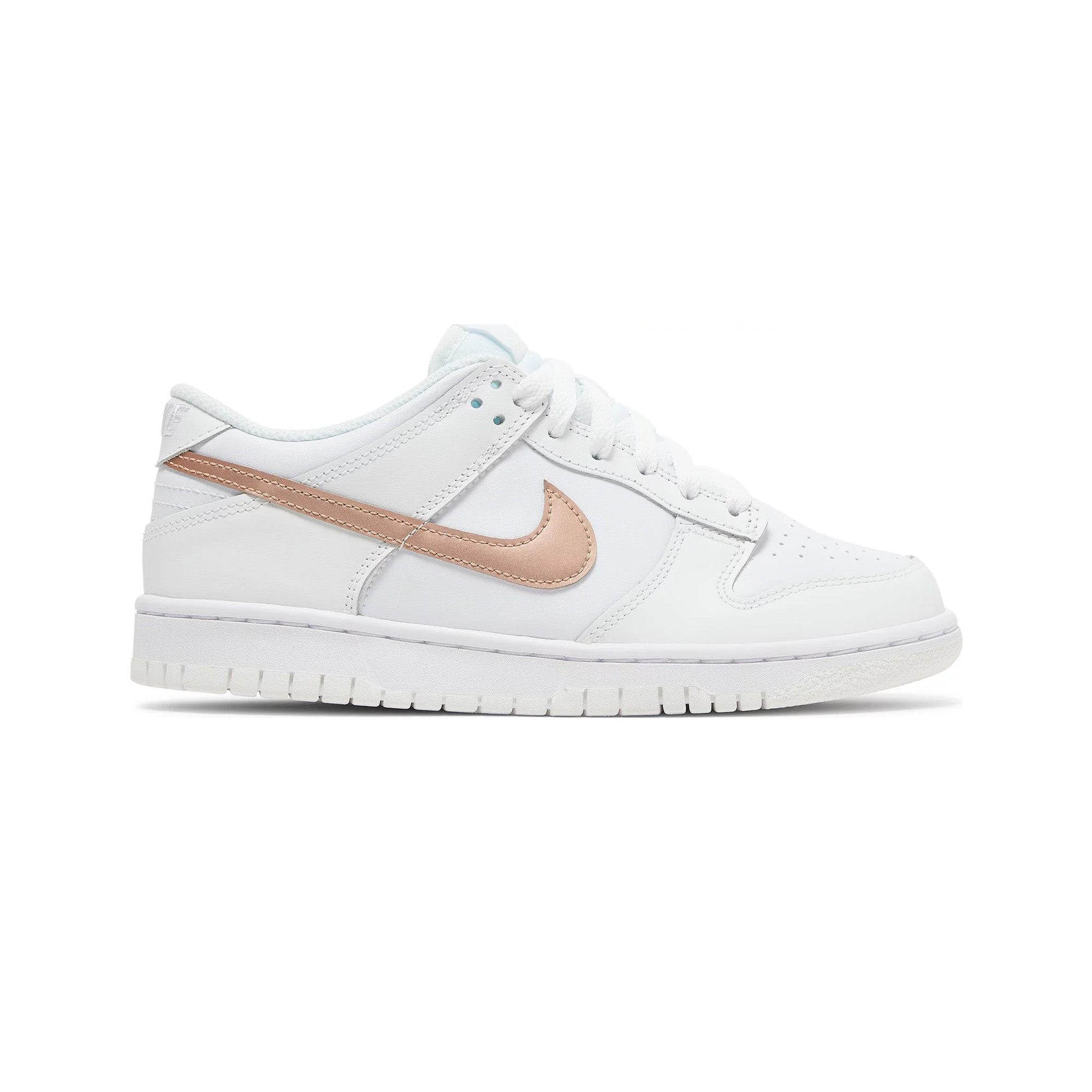 Nike Dunk Low 'White Pink' GS Sneakers (2022) - Women's & Girls' Casual Shoes for School, Streetwear & Fashion Outfits