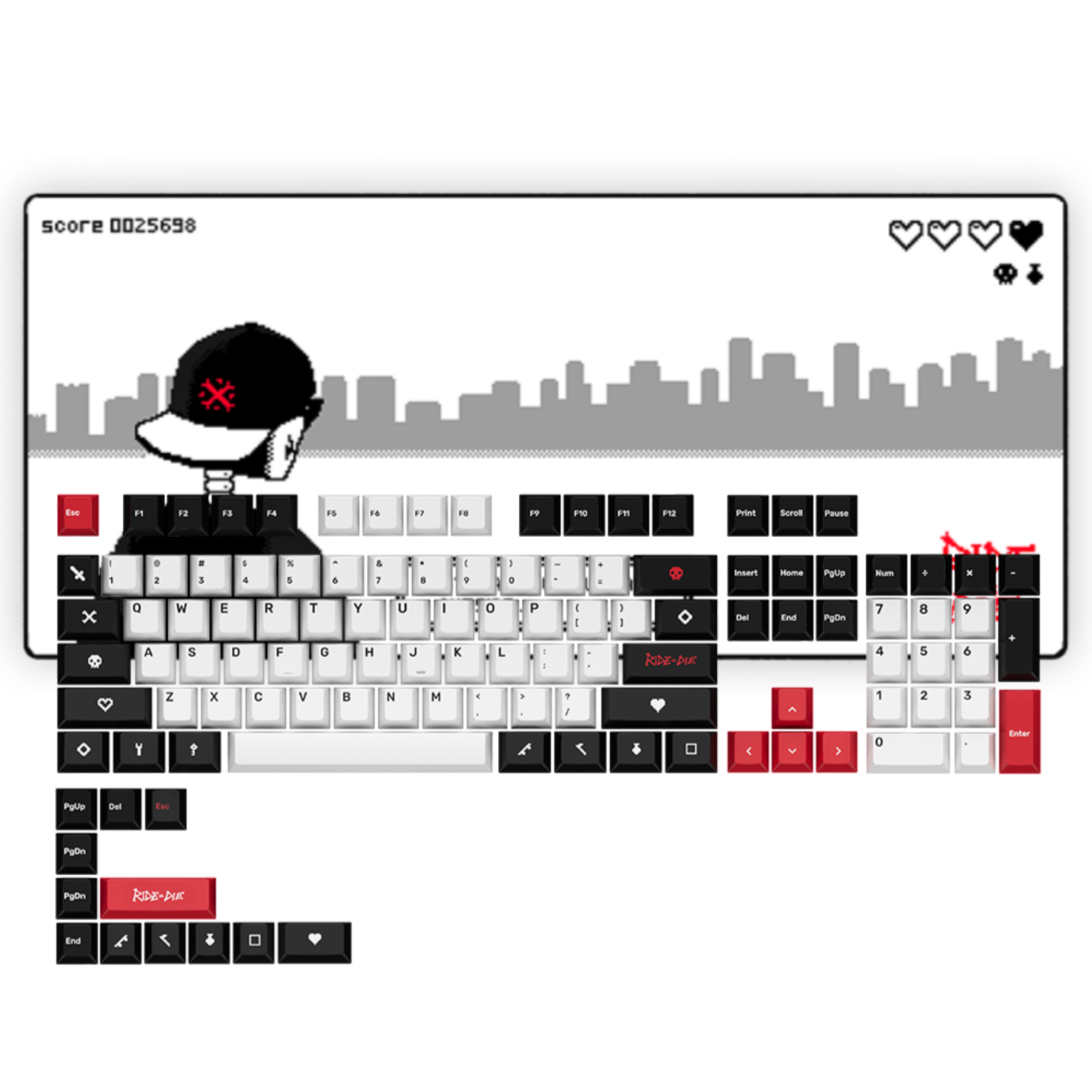 Ride or Die Keycap Combo - Custom Mechanical Keyboard Keycaps for Gamers & Typists - Perfect for Gaming Setups & Office Workstations
